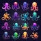 squid tentacles octopus ai generated