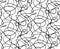 Squiggle pattern, seamless freehand texture. Random intersecting scribble lines. Doodle chaos repeated tile. Black and