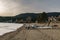 SQUILAX, CANADA - March 16, 2019: view of the settlement in British Columbia in winter lake