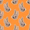 Squirell cute kawaii seamless background. repeat pattern background design