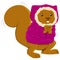 Squirrel Cartoon Parka Coat Shivering Cold