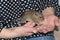 Squirrel Degu on female hands feels calm. Pets at home