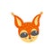 Squirrel head in sunglasses. Satisfied emoticon. Vector illustration of squirrel