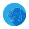 squirrel icon with long shadow. One of species of rodents. Premium quality graphic design icon. Signs and symbols can be used for