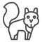 Squirrel line icon. Marmot simple silhouette, standing and looking at you. Animals vector design concept, outline style