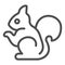 Squirrel line icon, worldwildlife concept, forest squirrel vector sign on white background, squirrel outline style for