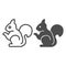 Squirrel line and solid icon, worldwildlife concept, forest squirrel vector sign on white background, squirrel outline