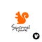 Squirrel logo. Cute small sitting squirrel symbol.