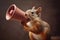Squirrel with Megaphone to His Mouth Making an Announcement, Generative AI