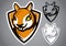 Squirrel shield brown logo vector emblem