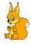 Squirrel sitting animal character cartoon illustration