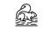 squirrel wild animal line icon animation