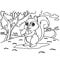 Squirrels Coloring Pages vector