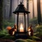 Squirrels lighting a lantern amidst a forest filled with twinkling fireflies5
