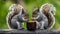 Squirrels\\\' Nutty Banquet. Concept Squirrel Photography, Nut Gathering, Wild Animal Feast, Forest