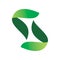Squre green nature leaf frame arrow code logo design
