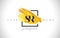 SR Golden Letter Logo Design with Creative Gold Brush Stroke