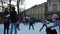 Sremska Mitrovica, Serbia 12.28.23 City ice skating rink. Children and adults enjoy skating on a winter day with