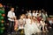 Sremska Mitrovica, Serbia March 8, 2022 Children\'s choir performance on stage. Children sing. Musical children\'s