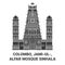 Sri Lanka, Colombo, Jamiul, Alfar Mosque Sinhala travel landmark vector illustration