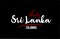Sri Lanka country on black background with red love heart and its capital Colombo