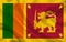 Sri Lanka country flag on wavy silk fabric background panorama