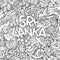 Sri Lanka country hand lettering and doodles elements