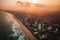 Sri Lanka drone view. Sri Lanka at sunset, aerial view,