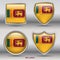 Sri Lanka Flag in 4 shapes collection with clipping path