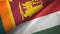 Sri Lanka and Hungary two flags textile cloth, fabric texture