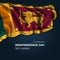 Sri Lanka independence day greetings card with flag