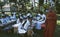 Sri Lanka island: Buddhist Sunday school with a young monk in G