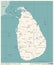 Sri Lanka Map - Vintage Detailed Vector Illustration