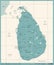 Sri Lanka Map - Vintage Detailed Vector Illustration