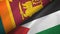 Sri Lanka and Palestine two flags textile cloth, fabric texture