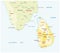 Sri lanka and south india administrative map