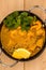 Sri Lanka Style King Prawn Curry With Lemon and Coriander Herbs