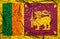 Sri Lanka vintage flag on old crumpled paper background