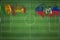 Sri Lanka vs Haiti Soccer Match, national colors, national flags, soccer field, football game, Copy space