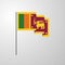 Sri Lanka waving Flag creative background