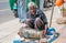 Sri Lankan old poor musician on the street