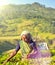 Sri Lankan Women Picking Tea Leaves Harvesting Concept