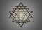 Sri Yantra, Gold Sacred geometry, symbol of Hindu tantra formed by nine interlocking triangles that radiate logo sign