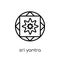 sri yantra icon. Trendy modern flat linear vector sri yantra icon on white background from thin line Geometry collection, outline