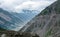 The Srinagar-Leh Road with valley in Northern India