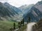 The Srinagar-Leh Road with valley in Northern India