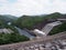 Srinagarind Dam in rainy season at Kanchanaburi province Thailand