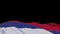 Srpska Republika fabric flag waving on the wind loop. Srpska Republika embroidery stiched cloth banner swaying on the breeze. Half