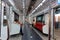 SRT Dark Red Line Bangkok THAILAND-January 07 2022:  The interior of the passenger train of the Dark Red Line