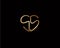 SS initial heart shape gold color later Logo Design